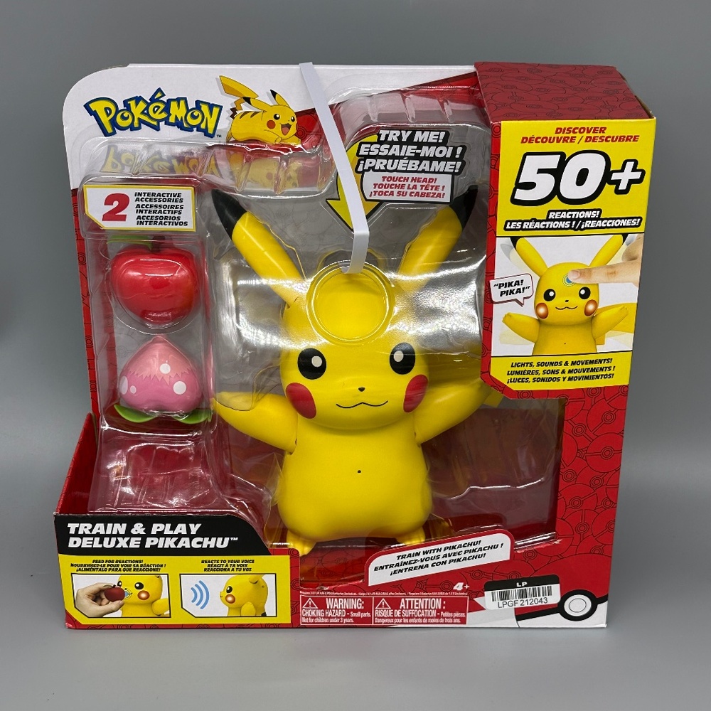 Brand New Pokemon Deluxe Pikachu Train and Play Interactive Action Figure
